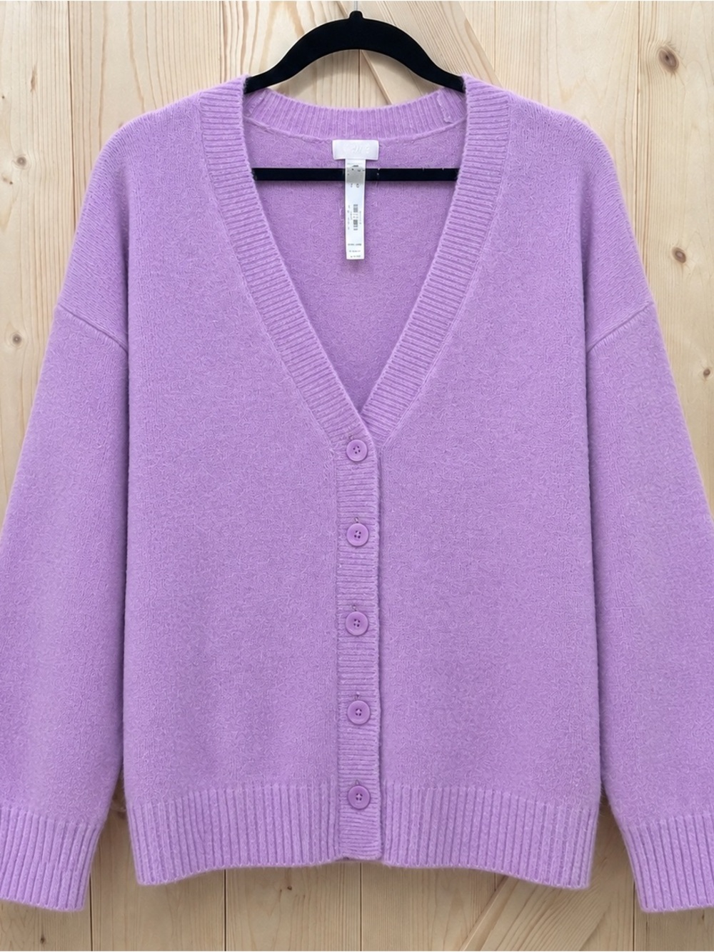 PINK Victoria's Secret Lilac V-Neck Button-Front Cardigan